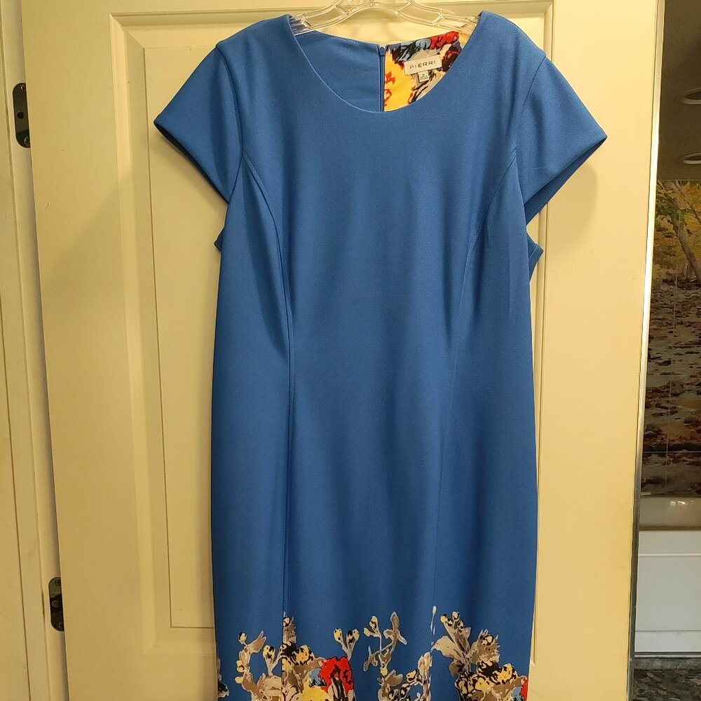 Pierri New York Blue Floral Dress Size 16